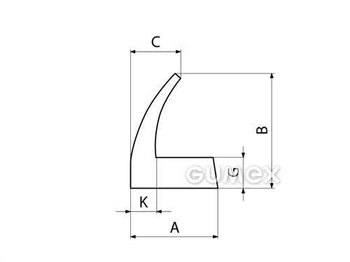 Kompaktní silikonový profil, tvar L - 0136