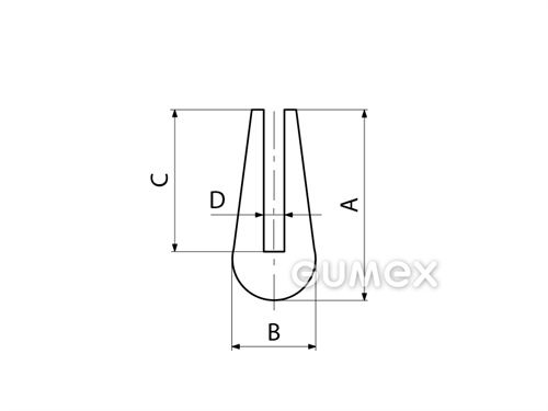 Kompaktní silikonový profil, tvar U - 0145