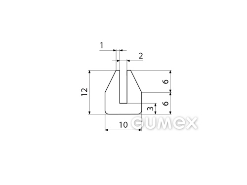 Kompaktní silikonový profil, tvar U - 0105
