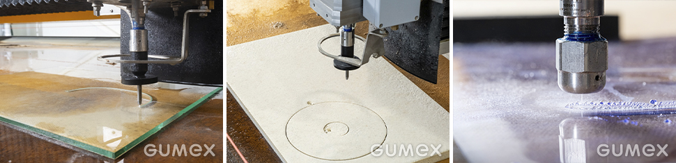 Řezání vodním paprskem - různé druhy materiálů